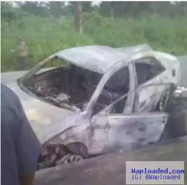 Female Corper Burnt To Death In Akwa Ibom Car Accident (Very Graphic Photos)